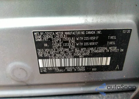 2021 Toyota Rav4 Le from USA, damaged, VIN 2T3G1RFV0MC169683